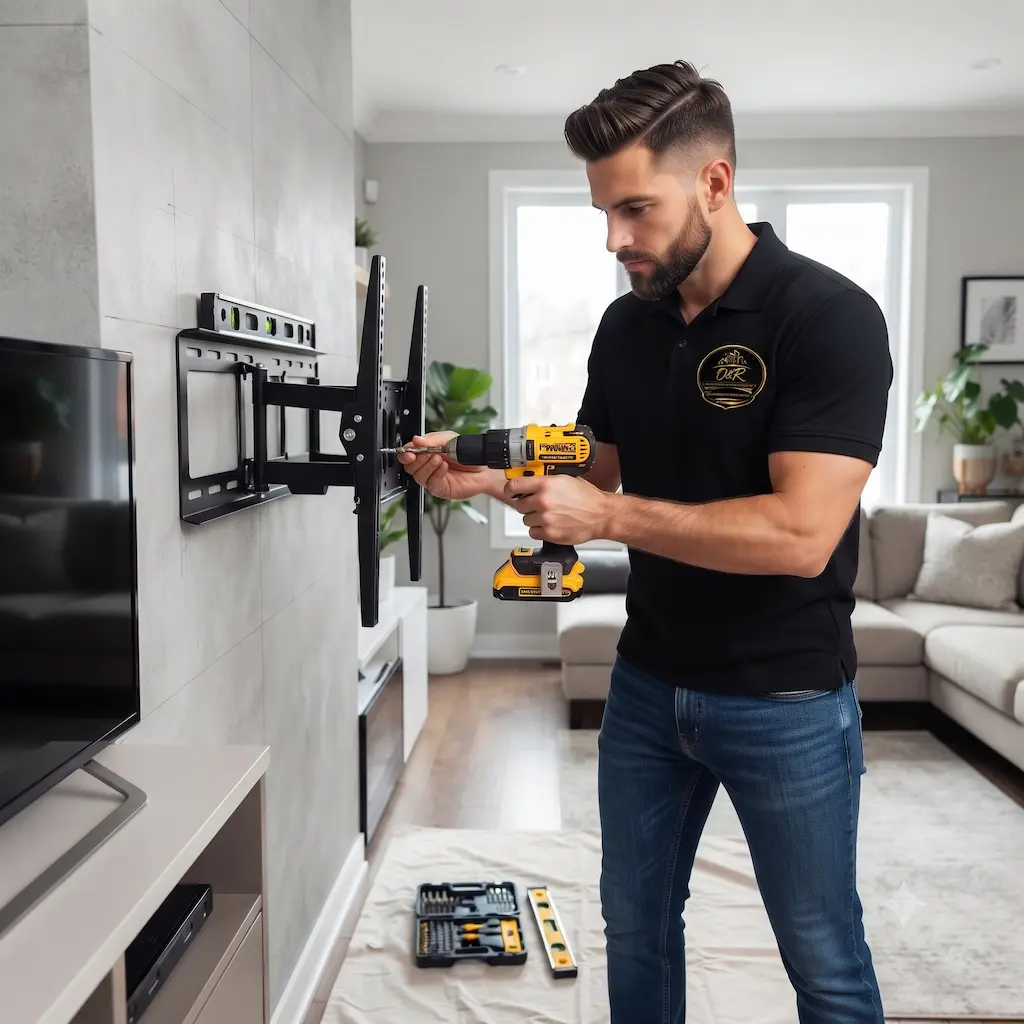 Profesional de manitas realizando reparaciones en un hogar